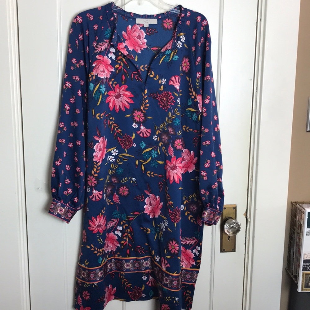 Loft Plus multi color floral dress